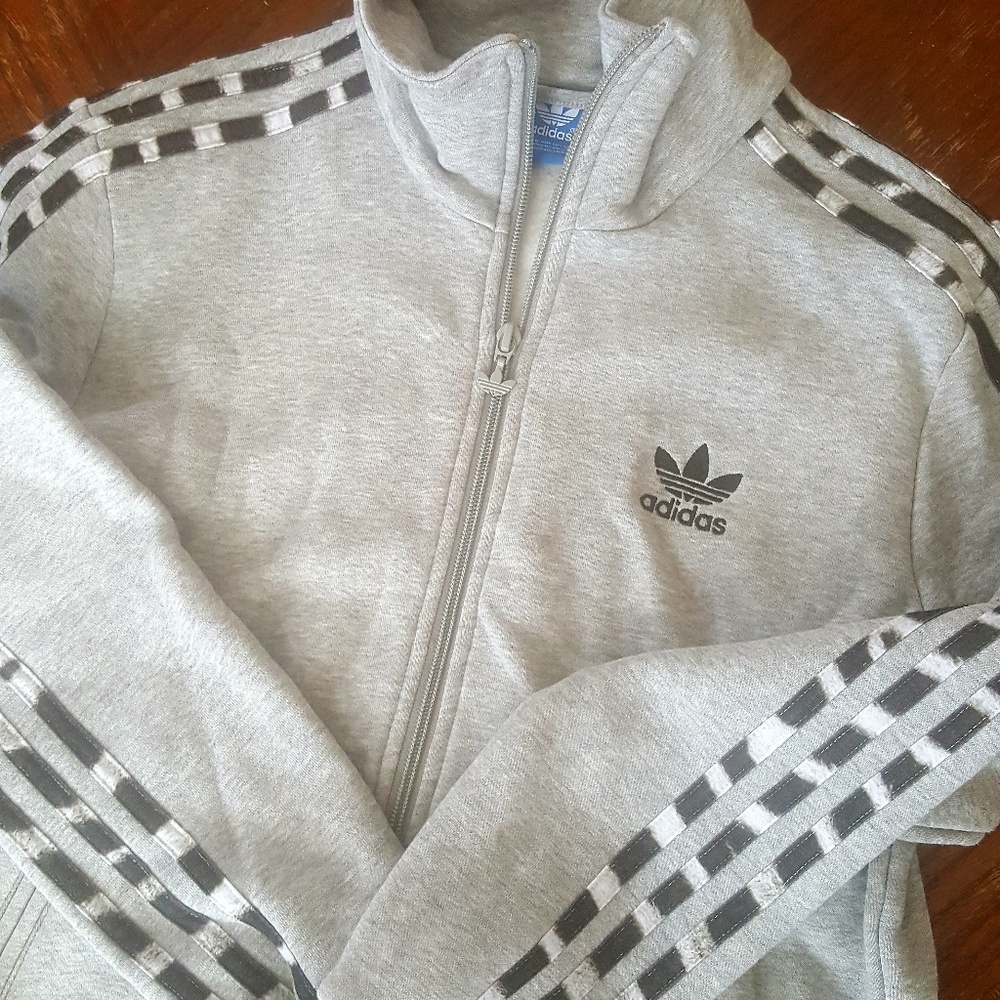 Adidas trefoil cotton track jacket cheetah print